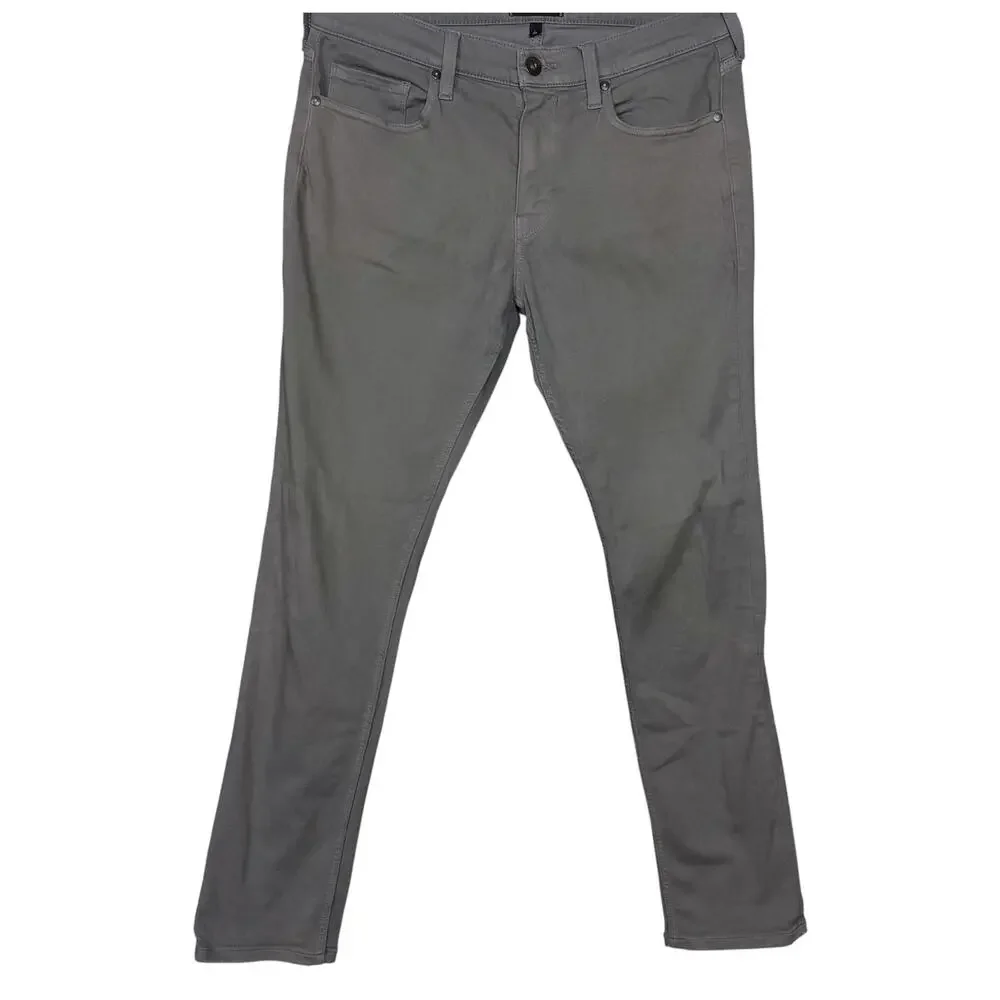 Paige Denim Men's 33x32 Lennox Slim Straight Gray Stretch Casual Jeans Pants